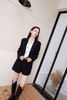  Vest dạ đen, 2 cúc cài 