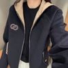  Áo khoác khóa kéo dạ ép lông cừu 