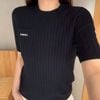  Áo len ngắn tay Navy túi ngực chữ C.Charles 