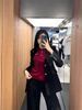  Vest dạ đen, 2 cúc cài 