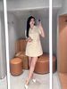  Váy dạ tweed cúc vàng viền cổ trắng 