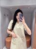  Váy dạ tweed cúc vàng viền cổ trắng 