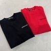  Áo len đỏ, cổ tròn, ngắn tay cashmere - logo ngực 