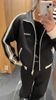  Áo khoác bộ đen sọc trắng 