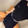  Chân váy xếp ly cạp kẻ xanh navy 