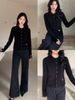  CDG Đen len Logo túi trắng Sequin 