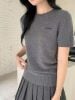  Áo len Ghi xám cổ tròn 