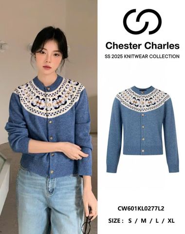  Áo CDG - xanh họa tiết cổ tròn 