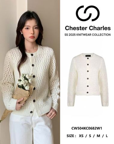  Áo CDG trắng dập lỗ cúc đen 