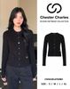  CDG Đen len Logo túi trắng Sequin 