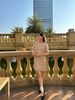  Váy tweed hồng phối cúc ngọc 