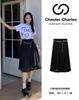 Chân váy đen dài xếp ly kèm Belt KL 