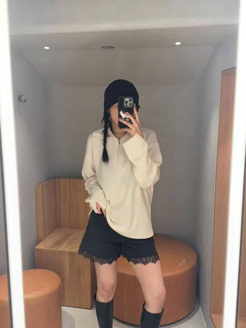  Quần sooc đen diềm 