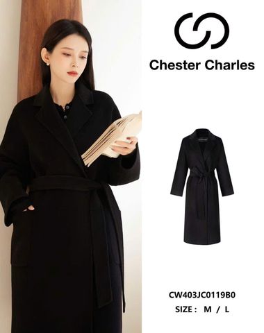  Áo dạ mangto đen, buộc dây 