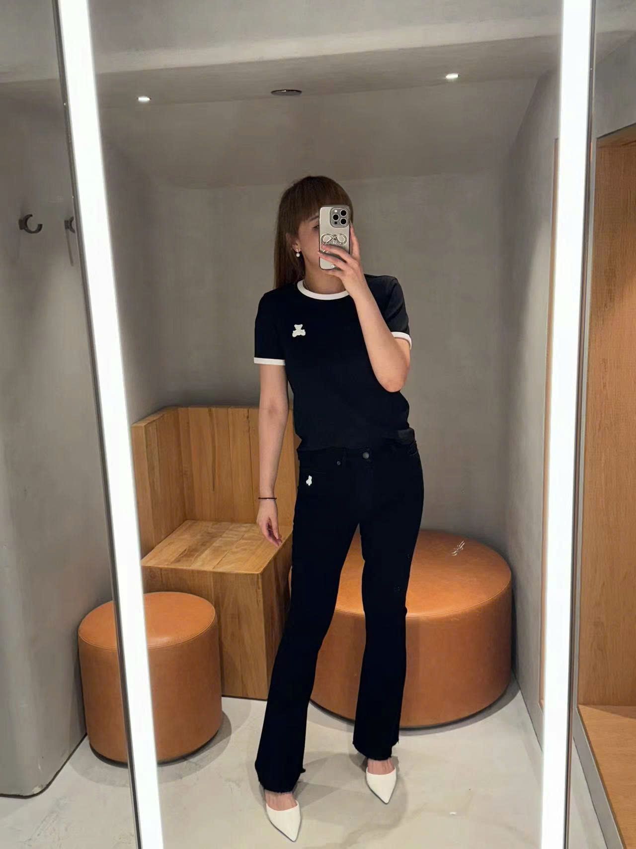  Quần jean đen gấu 