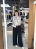  Quần vải dài đai kim loại bấm 