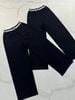  Quần thun cotton đen - cạp chun chữ 