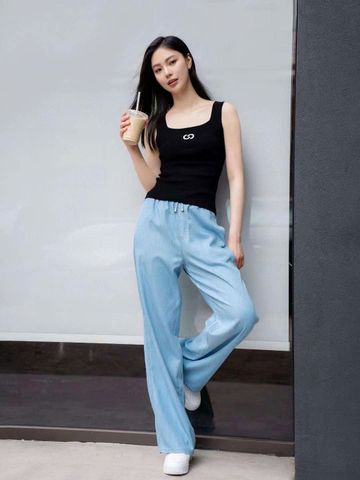  Áo 2 dây đen - logo trắng 