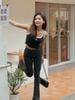  Áo tank top đen viền trắng - logo vuông ngực 
