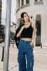  Áo tank top đen viền trắng CC 