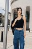  Áo tank top đen viền trắng CC 