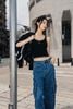  Áo tank top đen viền trắng CC 