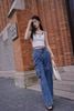  Tank top trắng viền đen chữ chạy 