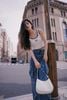  Tank top trắng viền đen chữ chạy 