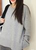  Áo len cashmere xám xẻ tà 
