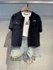  Áo xanh Navy 2 túi ngực cài cúc 