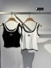  Tank top đen, viền trắng chữ chạy 