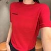  Áo len đỏ, cổ tròn, ngắn tay cashmere - logo ngực 