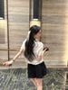  Áo ngắn tay trám lông trắng 