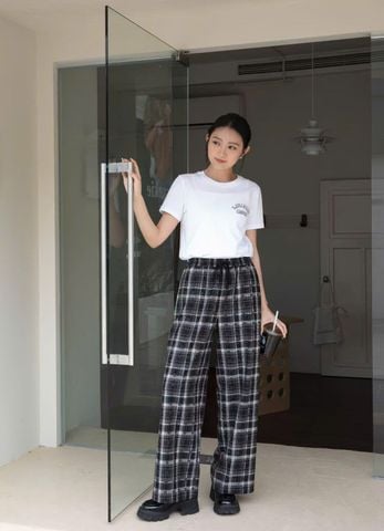  Quần cạp chun kẻ caro CH 