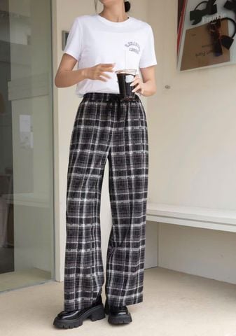  Quần cạp chun kẻ caro CH 