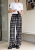  Bộ áo sơmi kẻ và quần dài kẻ caro đen trắng CH set 