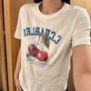  Áo phông trắng cherry đỏ 