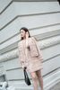  Váy tweed hồng phối cúc ngọc 