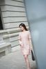  Váy tweed hồng phối cúc ngọc 