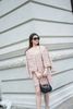  Váy tweed hồng phối cúc ngọc 