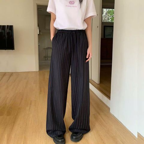  Quần lanh kẻ sắc màu - cạp chun, dây rút 