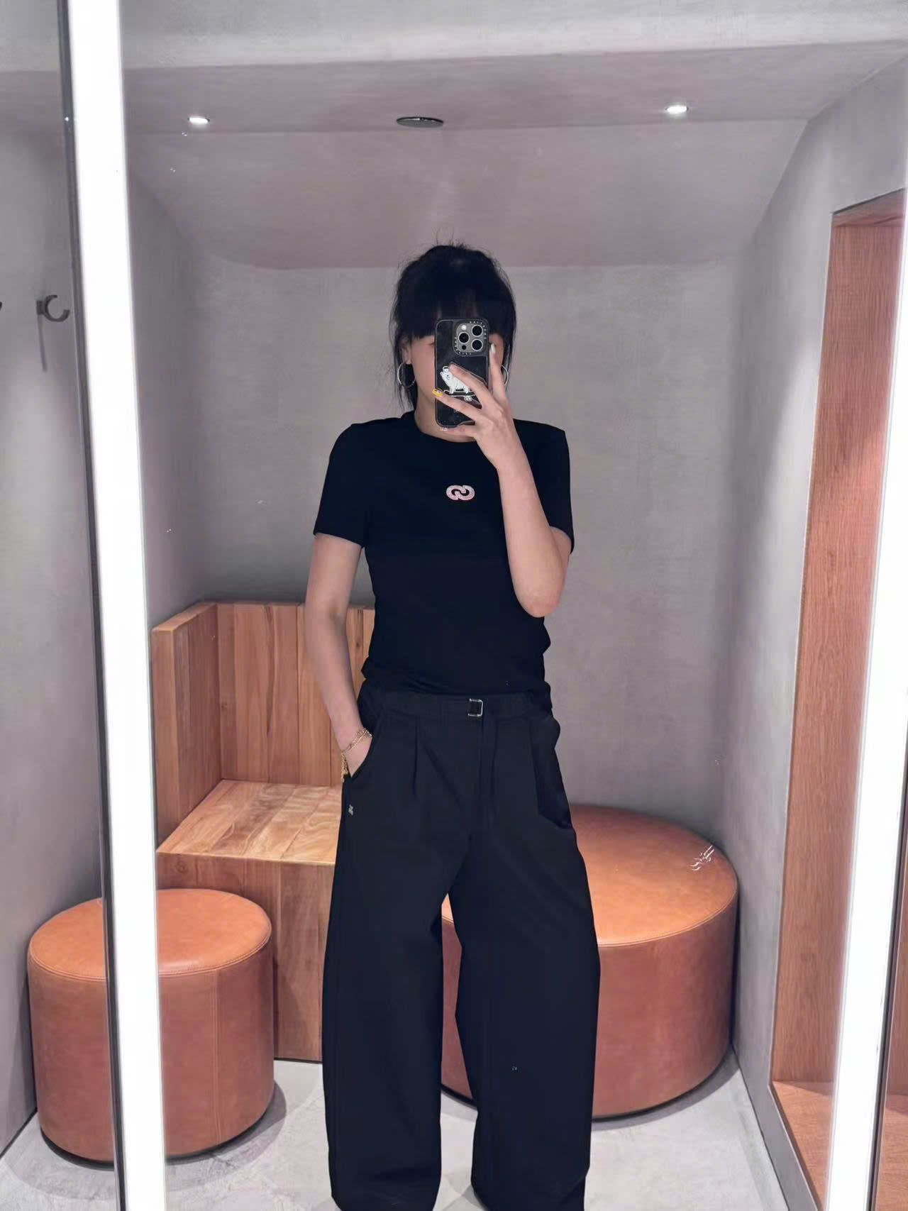  Quần gió ống suông - dây đai lưng 
