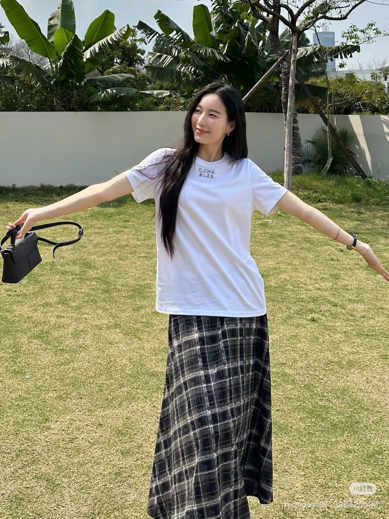  Chân váy caro kẻ CH SET 