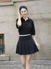 Chân váy ngắn xếp ly Cạp trắng 