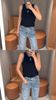  Áo tanktop đen viền xanh 