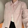 Áo sơmi hồng , 2 túi ngực 