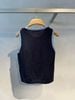  Áo tanktop đen viền xanh 