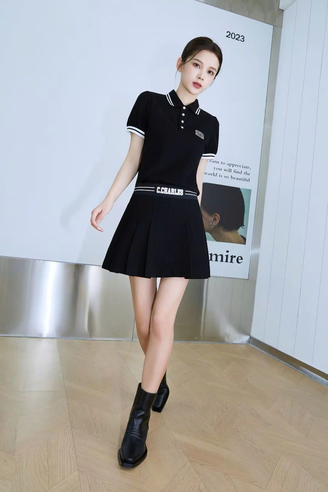  Áo polo cổ viền trắng 