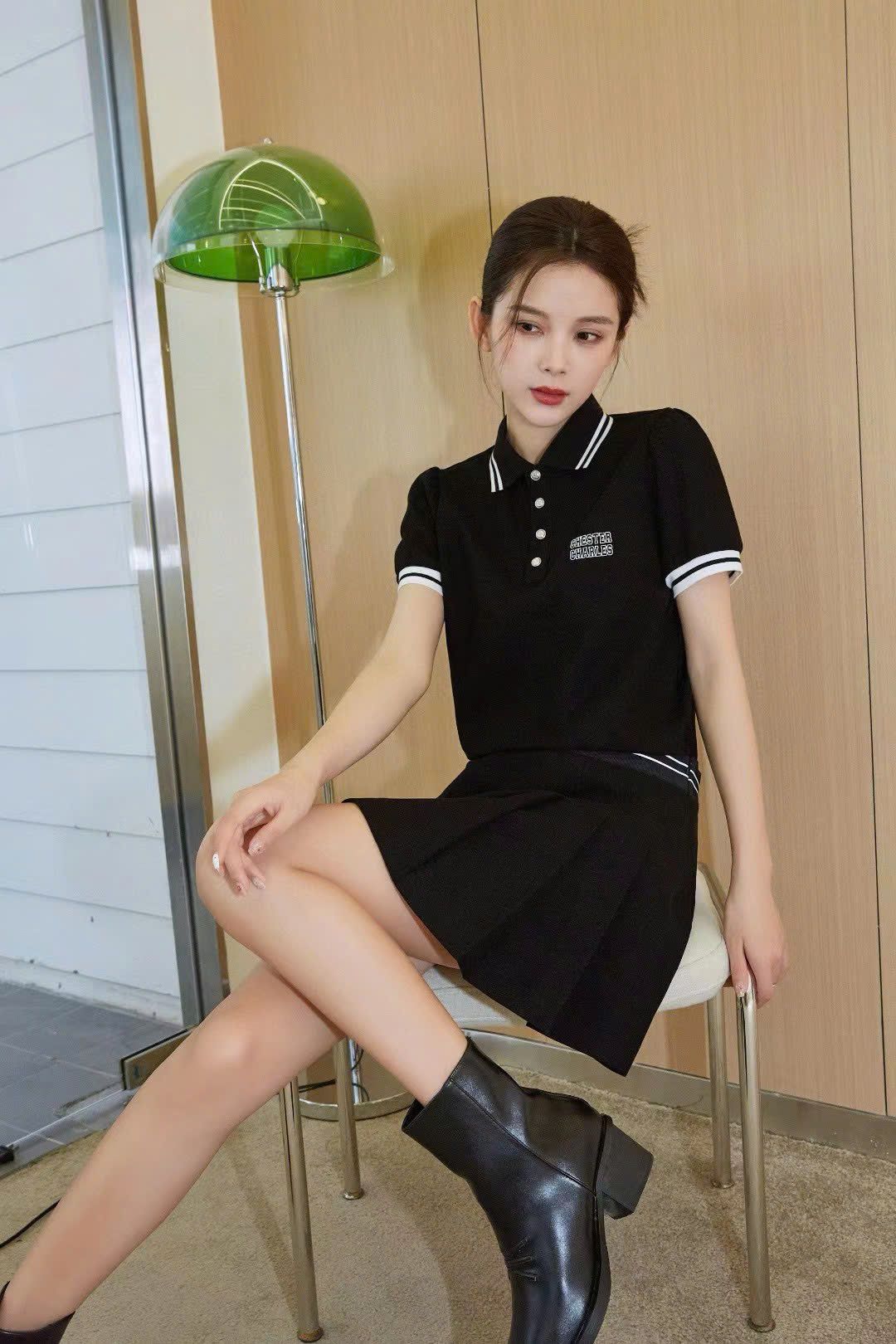  Áo polo cổ viền trắng 