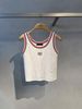  Áo tanktop trắng viền xanh đỏ -logo ngực 